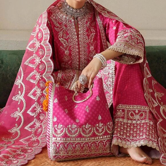 3 Piece Indian Pakistani Diwali EID Wedding Mehndi Suit - Picture 3 of 3